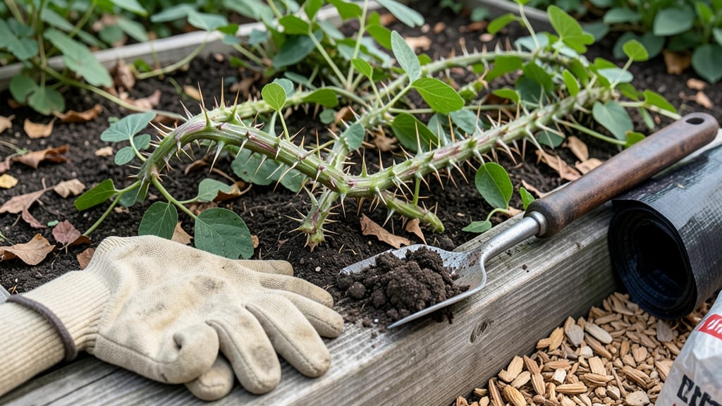 Spiky Vine Weed: Gloveless Pull Hack for Stubborn Roots