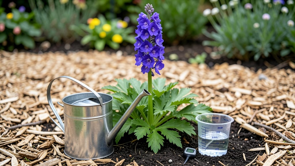 How Much Water Does Delphinium Need: Soil Dry Test for Towering Blooms Without Wilting